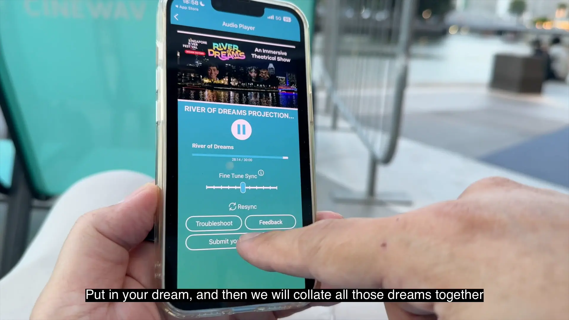 Cinewav app used for personalised immersive audio for a large scale show